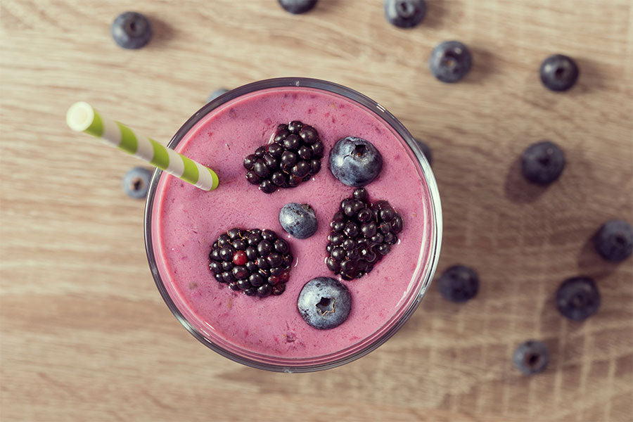 Proteïne Smoothie Blauwe Bessen - Eiwitrijke Smoothie - Proteïne Milkshake - Eiwitrijke Milkshake - Vruchten Smoothie