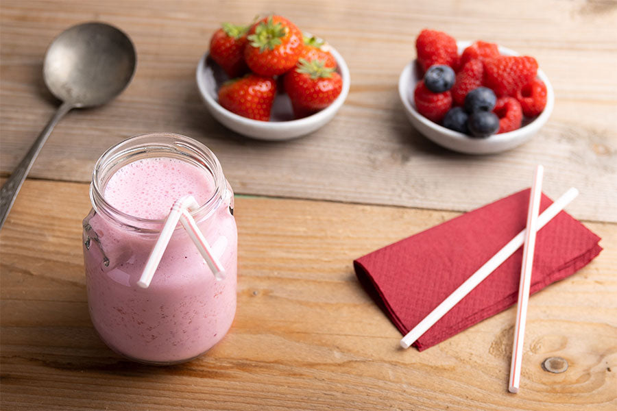Proteïne Smoothie Bosvruchten - Eiwitrijke Smoothie - Proteïne Milkshake - Eiwitrijke Milkshake - Vruchten Smoothie