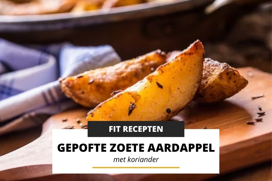 Gepofte zoete aardappel met koriander