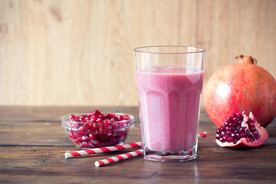 Proteïne Smoothie Granaatappel- Eiwitrijke Smoothie - Proteïne Milkshake - Eiwitrijke Milkshake - Vruchten Smoothie