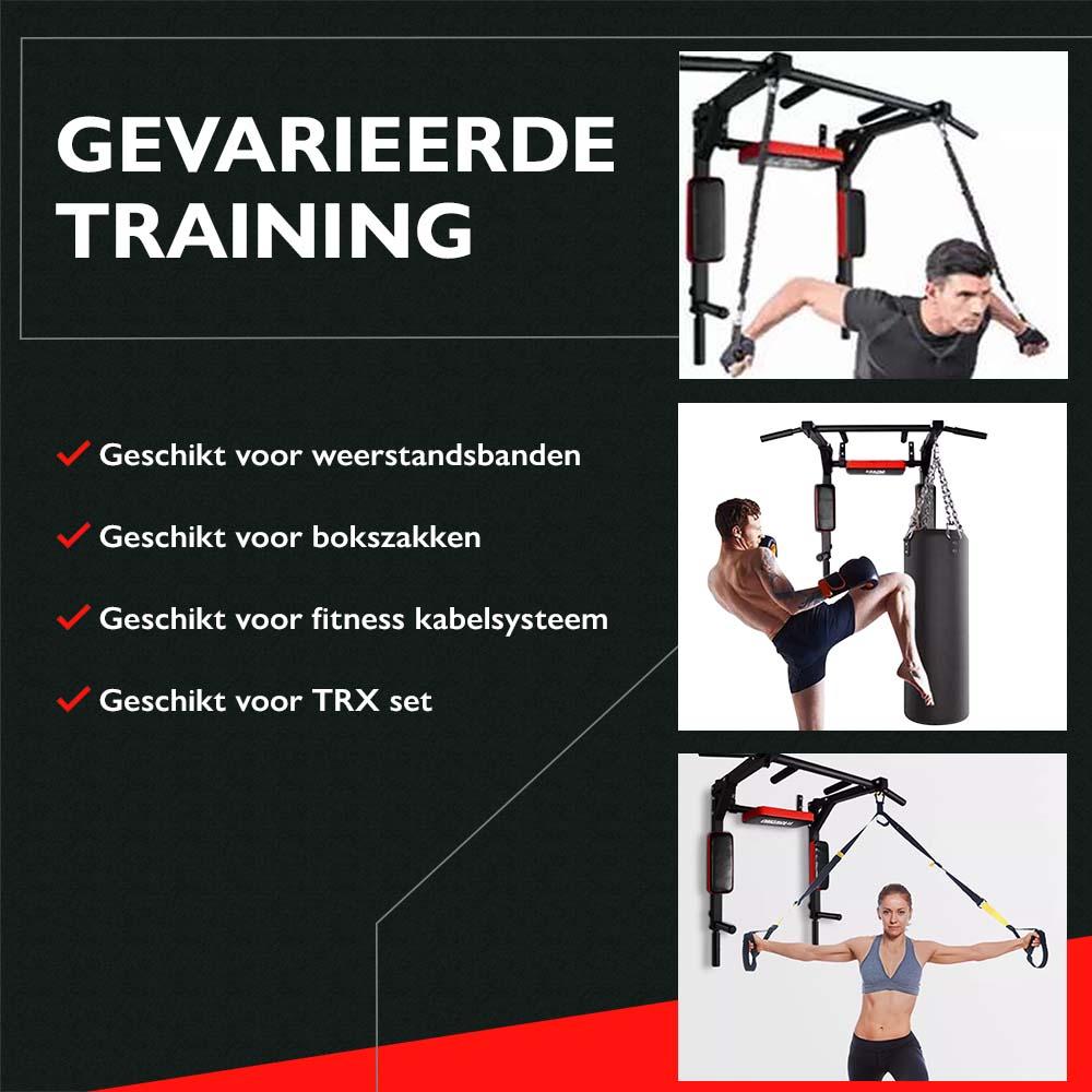 Zoluko Professionele Dip & Pull Up Bar Wandmontage - 200kg Draagkracht - Dip Station 2