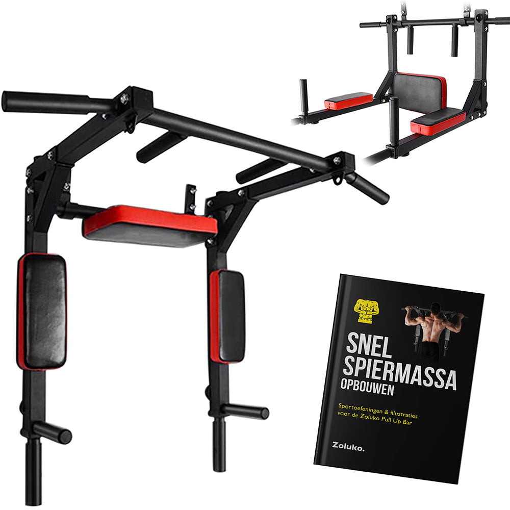 Zoluko Professionele Dip & Pull Up Bar Wandmontage - 200kg Draagkracht - Dip Station 1