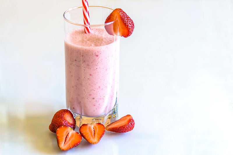 Proteïne Smoothie Aardbeien- Eiwitrijke Smoothie - Proteïne Milkshake - Eiwitrijke Milkshake - Vruchten Smoothie