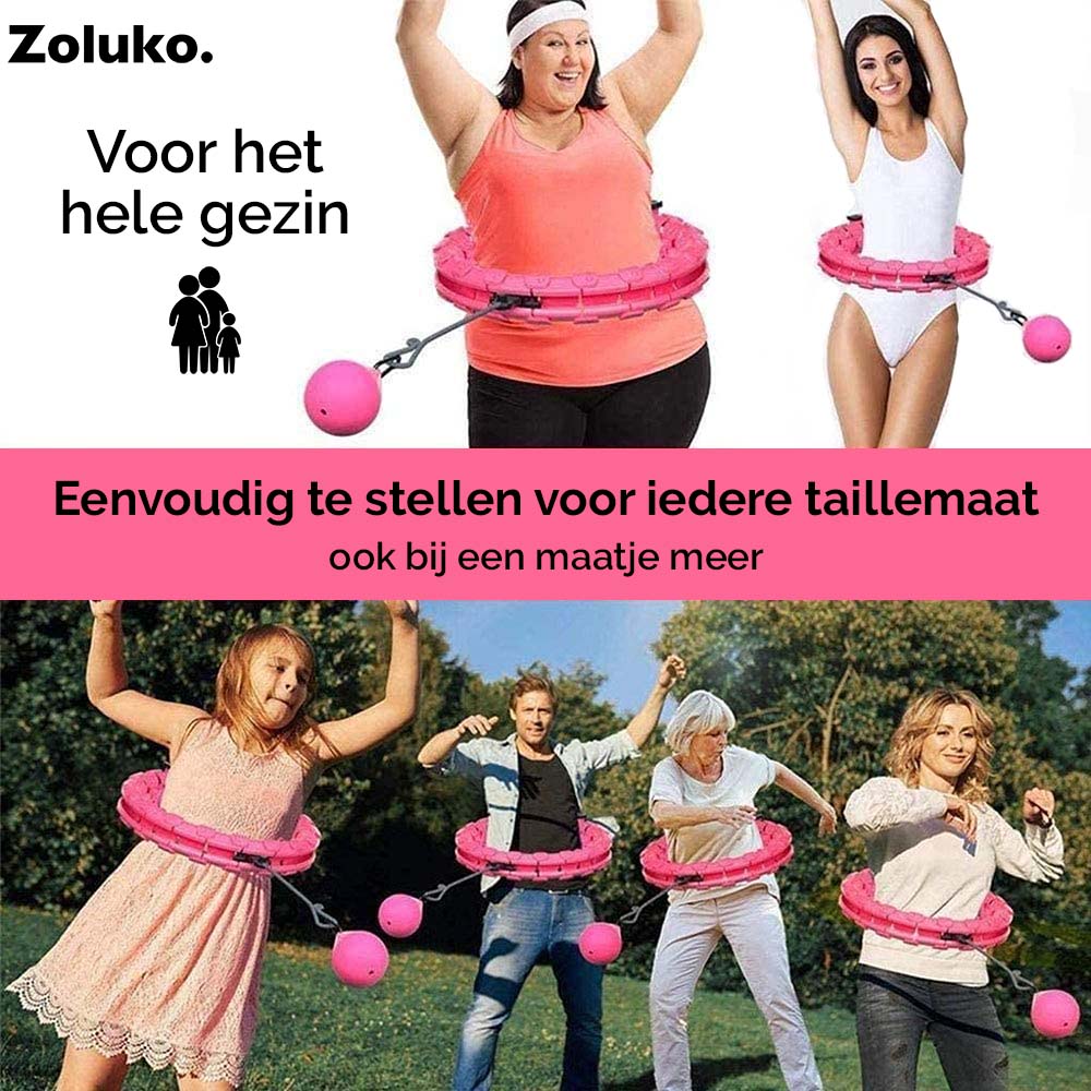 Hoelahoep - Hula Hoop - Hoepel - Hoelahoep Fitness - Hula Hoop Fitness - Fitness Hoepel - Weighted Hula Hoop 6 #kleur_roze
