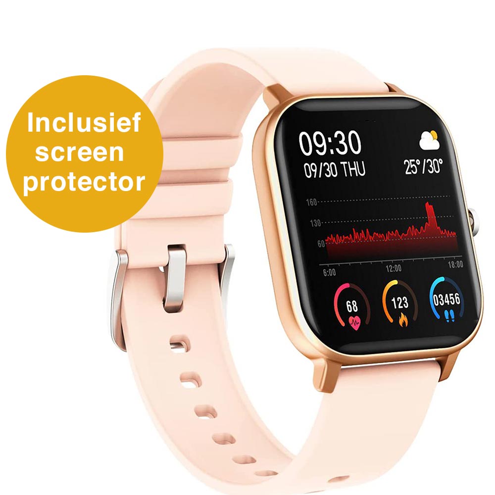 Zoluko Smartwatch met Fitness Tracker - Zwart - Sporthorloge - Fitness horloge 1 #kleur_Wit/Goud