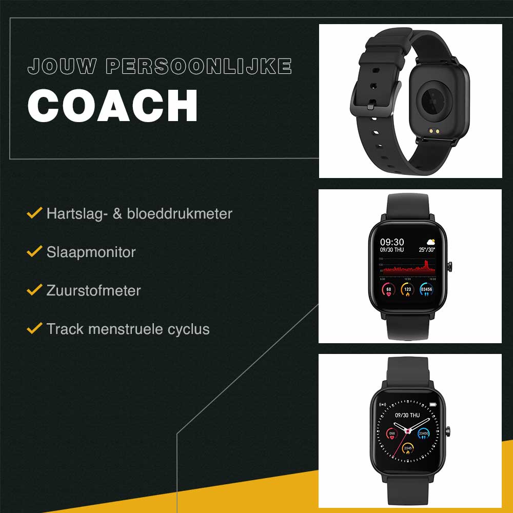 Zoluko Smartwatch met Fitness Tracker - Zwart - Sporthorloge - Fitness horloge 3 #kleur_Zwart