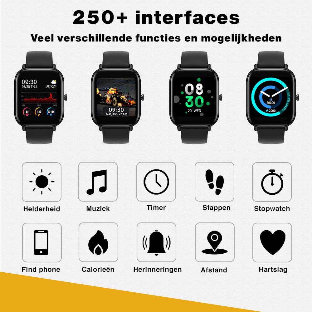Zoluko Smartwatch met Fitness Tracker - Zwart - Sporthorloge - Fitness horloge 12 #kleur_Zwart