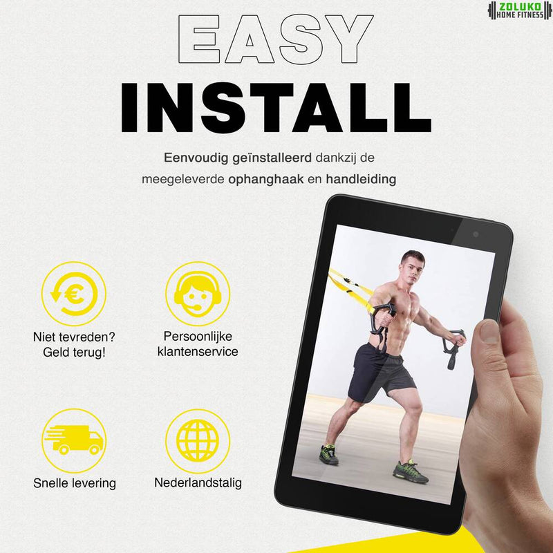 Zoluko Suspension Trainer Set - TRX Resistance Band afb. 9